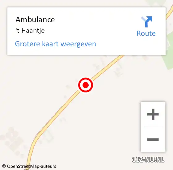 Locatie op kaart van de 112 melding: Ambulance 't Haantje op 16 oktober 2019 11:45