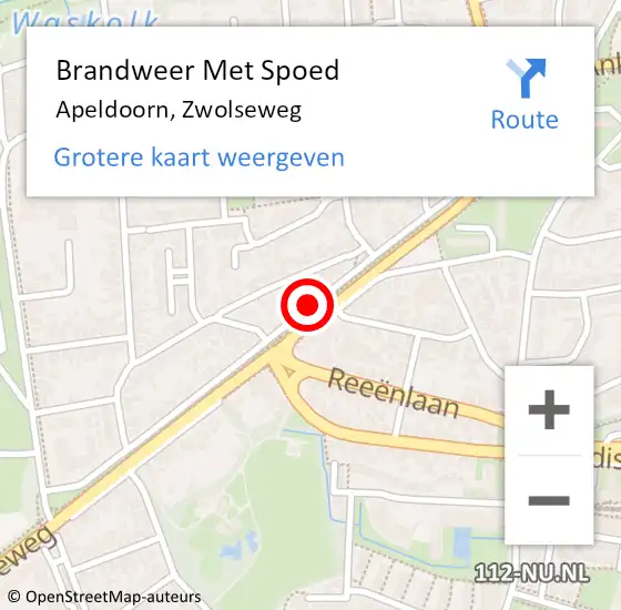 Locatie op kaart van de 112 melding: Brandweer Met Spoed Naar Apeldoorn, Zwolseweg op 17 oktober 2019 06:53