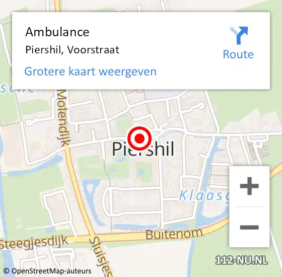 Locatie op kaart van de 112 melding: Ambulance Piershil, Voorstraat op 17 oktober 2019 10:32