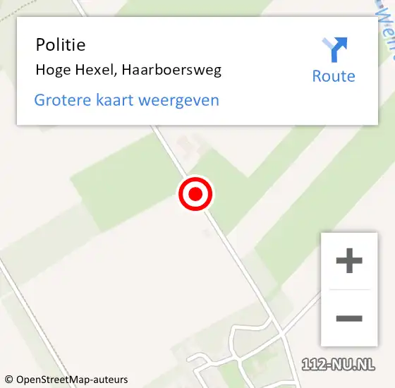 Locatie op kaart van de 112 melding: Politie Hoge Hexel, Haarboersweg op 17 oktober 2019 14:20