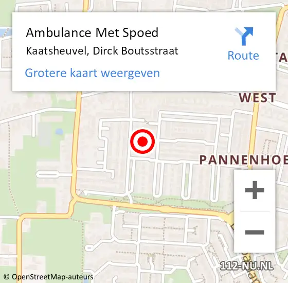 Locatie op kaart van de 112 melding: Ambulance Met Spoed Naar Kaatsheuvel, Dirck Boutsstraat op 17 oktober 2019 15:56