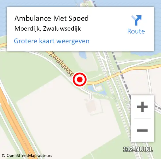 Locatie op kaart van de 112 melding: Ambulance Met Spoed Naar Moerdijk, Zwaluwsedijk op 17 oktober 2019 17:37