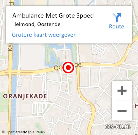 Locatie op kaart van de 112 melding: Ambulance Met Grote Spoed Naar Helmond, Oostende op 17 oktober 2019 20:19