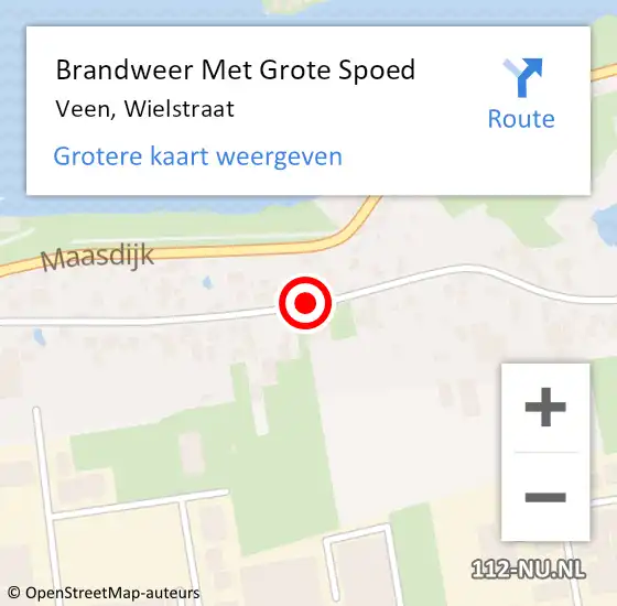 Locatie op kaart van de 112 melding: Brandweer Met Grote Spoed Naar Veen, Wielstraat op 18 oktober 2019 16:36