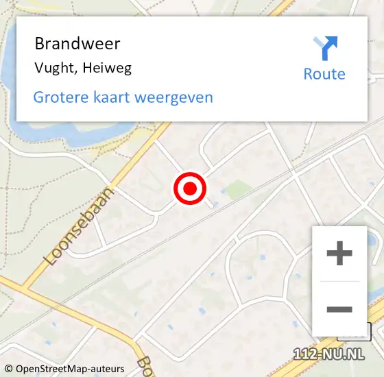 Locatie op kaart van de 112 melding: Brandweer Vught, Heiweg op 19 oktober 2019 04:35
