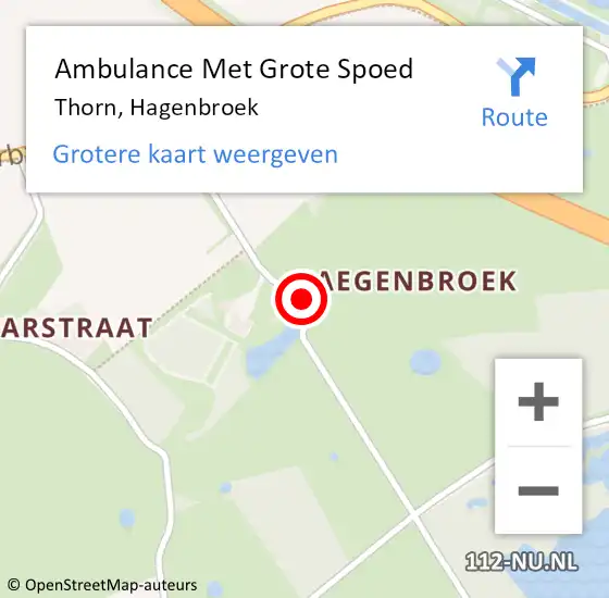 Locatie op kaart van de 112 melding: Ambulance Met Grote Spoed Naar Thorn, Hagenbroek op 19 oktober 2019 09:55