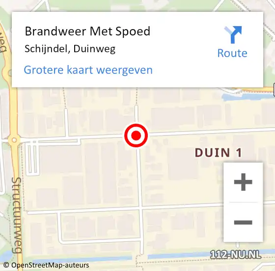 Locatie op kaart van de 112 melding: Brandweer Met Spoed Naar Schijndel, Duinweg op 19 oktober 2019 22:17