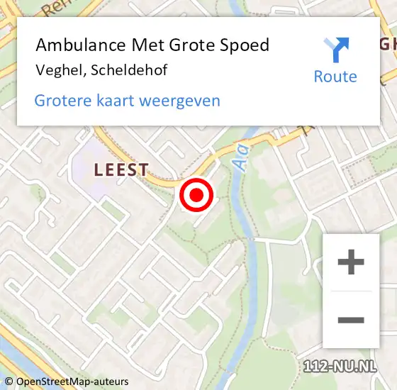 Locatie op kaart van de 112 melding: Ambulance Met Grote Spoed Naar Veghel, Scheldehof op 20 oktober 2019 07:33