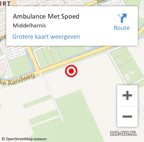 Locatie op kaart van de 112 melding: Ambulance Met Spoed Naar Middelharnis op 20 oktober 2019 09:52