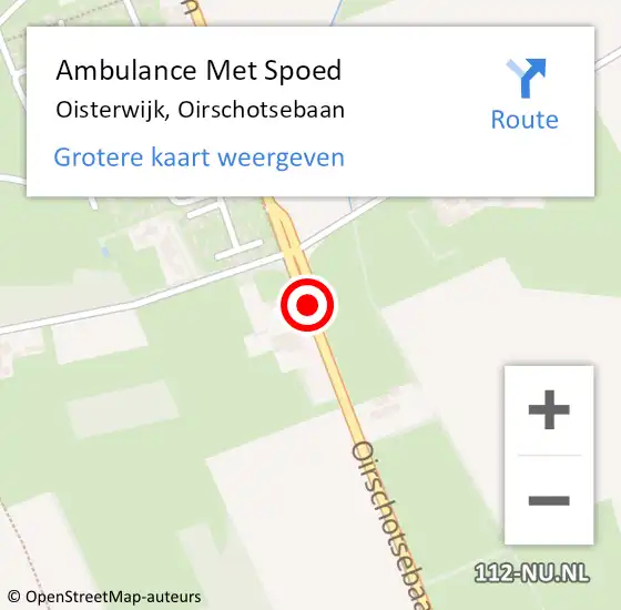 Locatie op kaart van de 112 melding: Ambulance Met Spoed Naar Oisterwijk, Oirschotsebaan op 20 oktober 2019 12:24