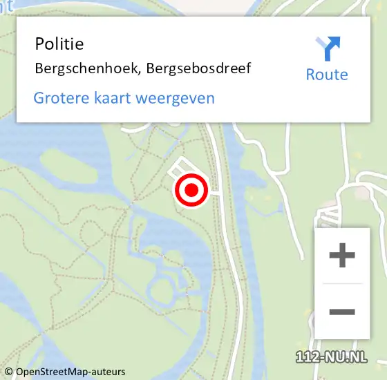 Locatie op kaart van de 112 melding: Politie Bergschenhoek, Bergsebosdreef op 20 oktober 2019 14:09