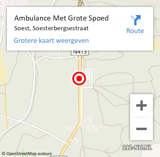 Locatie op kaart van de 112 melding: Ambulance Met Grote Spoed Naar Soest, Soesterbergsestraat op 20 oktober 2019 17:59