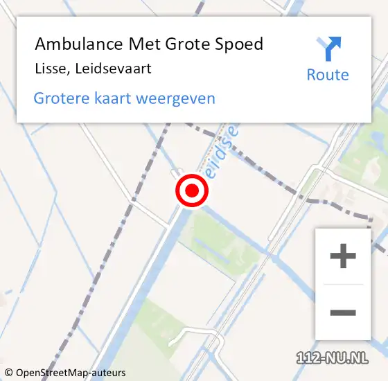 Locatie op kaart van de 112 melding: Ambulance Met Grote Spoed Naar Lisse, Leidsevaart op 20 oktober 2019 20:42