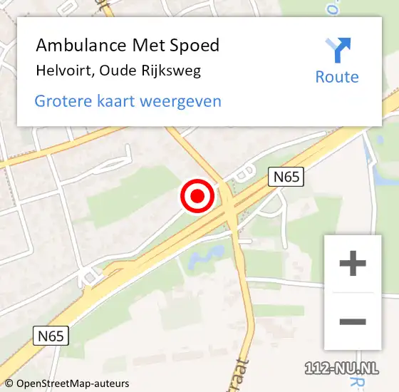 Locatie op kaart van de 112 melding: Ambulance Met Spoed Naar Helvoirt, Oude Rijksweg op 20 oktober 2019 23:36