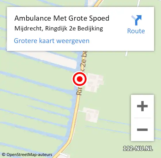 Locatie op kaart van de 112 melding: Ambulance Met Grote Spoed Naar Mijdrecht, Ringdijk 2e Bedijking op 21 oktober 2019 06:43