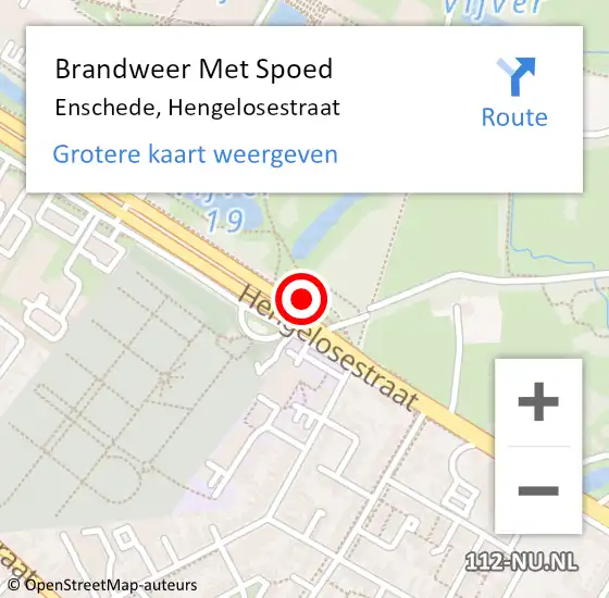 Locatie op kaart van de 112 melding: Brandweer Met Spoed Naar Enschede, Hengelosestraat op 21 oktober 2019 22:28