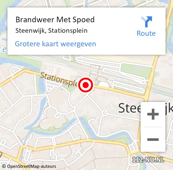 Locatie op kaart van de 112 melding: Brandweer Met Spoed Naar Steenwijk, Stationsplein op 22 oktober 2019 06:31