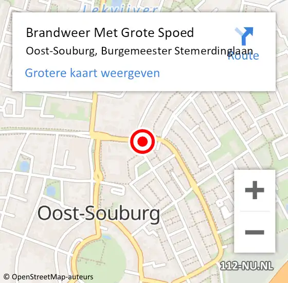 Locatie op kaart van de 112 melding: Brandweer Met Grote Spoed Naar Oost-Souburg, Burgemeester Stemerdinglaan op 22 oktober 2019 07:22