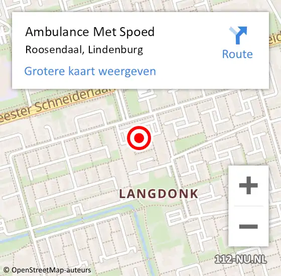 Locatie op kaart van de 112 melding: Ambulance Met Spoed Naar Roosendaal, Lindenburg op 23 oktober 2019 03:46