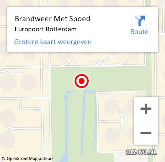 Locatie op kaart van de 112 melding: Brandweer Met Spoed Naar Europoort Rotterdam op 23 oktober 2019 05:59