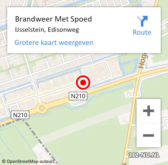 Locatie op kaart van de 112 melding: Brandweer Met Spoed Naar IJsselstein, Edisonweg op 23 oktober 2019 09:24