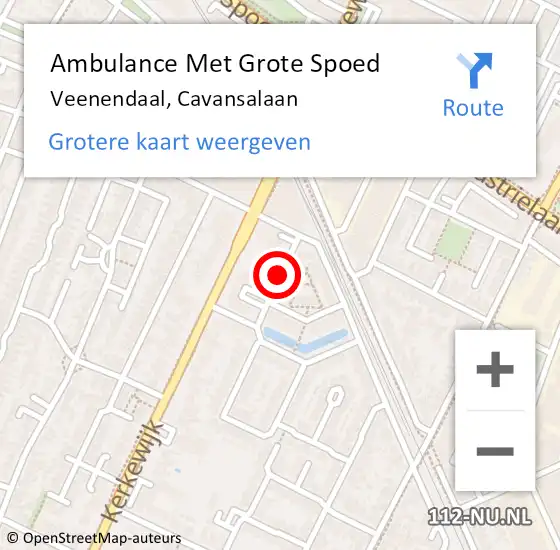 Locatie op kaart van de 112 melding: Ambulance Met Grote Spoed Naar Veenendaal, Cavansalaan op 23 oktober 2019 14:16