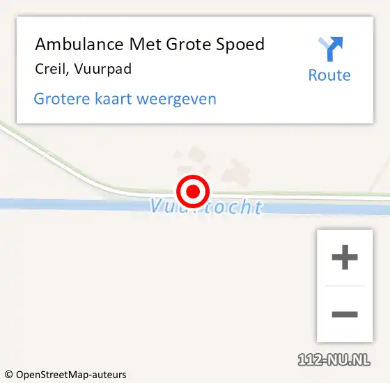 Locatie op kaart van de 112 melding: Ambulance Met Grote Spoed Naar Creil, Vuurpad op 23 oktober 2019 15:01