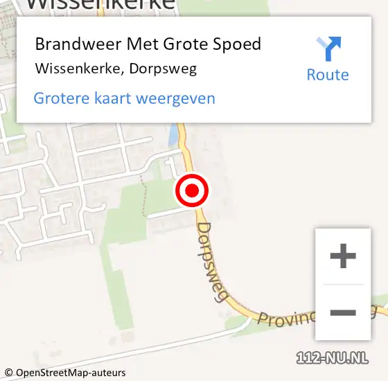 Locatie op kaart van de 112 melding: Brandweer Met Grote Spoed Naar Wissenkerke, Dorpsweg op 23 oktober 2019 20:35