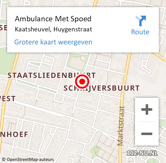 Locatie op kaart van de 112 melding: Ambulance Met Spoed Naar Kaatsheuvel, Huygenstraat op 24 oktober 2019 14:27