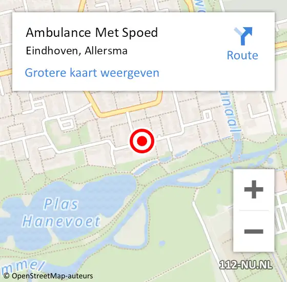 Locatie op kaart van de 112 melding: Ambulance Met Spoed Naar Eindhoven, Allersma op 25 oktober 2019 08:33
