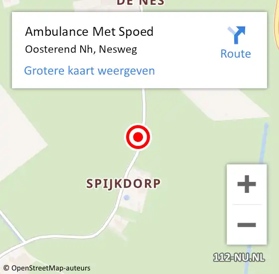 Locatie op kaart van de 112 melding: Ambulance Met Spoed Naar Oosterend Nh, Nesweg op 25 oktober 2019 15:21