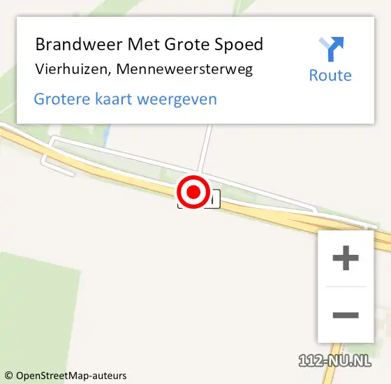 Locatie op kaart van de 112 melding: Brandweer Met Grote Spoed Naar Vierhuizen, Menneweersterweg op 25 oktober 2019 17:38
