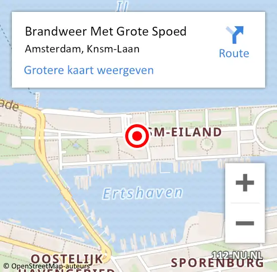 Locatie op kaart van de 112 melding: Brandweer Met Grote Spoed Naar Amsterdam, Knsm-Laan op 26 oktober 2019 15:27