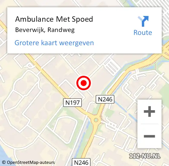 Locatie op kaart van de 112 melding: Ambulance Met Spoed Naar Beverwijk, Randweg op 27 oktober 2019 14:37