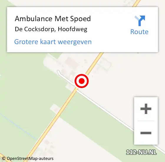 Locatie op kaart van de 112 melding: Ambulance Met Spoed Naar De Cocksdorp, Hoofdweg op 27 oktober 2019 14:56