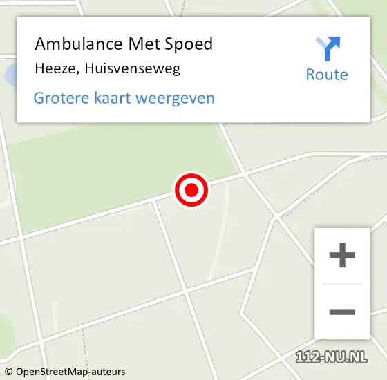 Locatie op kaart van de 112 melding: Ambulance Met Spoed Naar Heeze, Huisvenseweg op 27 oktober 2019 15:33