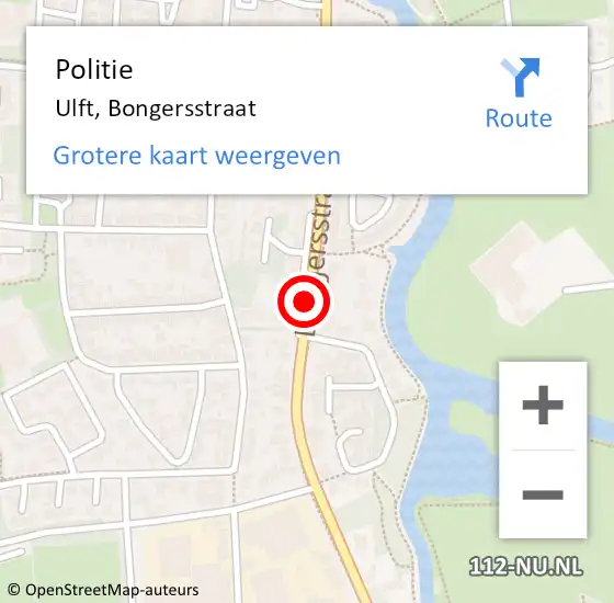 Locatie op kaart van de 112 melding: Politie Ulft, Bongersstraat op 27 oktober 2019 16:09