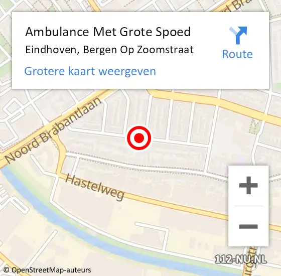 Locatie op kaart van de 112 melding: Ambulance Met Grote Spoed Naar Eindhoven, Bergen Op Zoomstraat op 27 oktober 2019 16:21