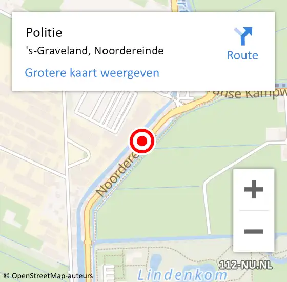 Locatie op kaart van de 112 melding: Politie 'S-Graveland, Noordereinde op 27 oktober 2019 20:40