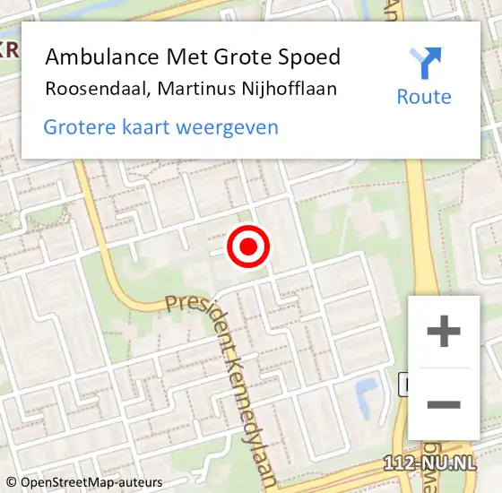 Locatie op kaart van de 112 melding: Ambulance Met Grote Spoed Naar Roosendaal, Martinus Nijhofflaan op 28 oktober 2019 13:54
