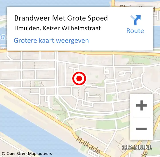 Locatie op kaart van de 112 melding: Brandweer Met Grote Spoed Naar IJmuiden, Keizer Wilhelmstraat op 28 oktober 2019 18:40