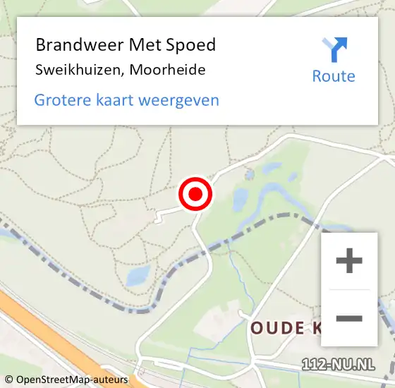 Locatie op kaart van de 112 melding: Brandweer Met Spoed Naar Sweikhuizen, Moorheide op 29 oktober 2019 15:05