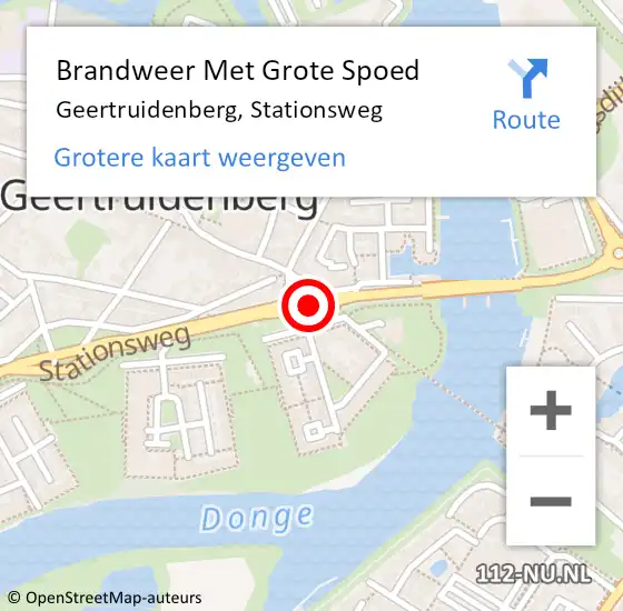 Locatie op kaart van de 112 melding: Brandweer Met Grote Spoed Naar Geertruidenberg, Stationsweg op 30 oktober 2019 05:37