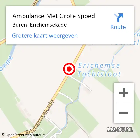 Locatie op kaart van de 112 melding: Ambulance Met Grote Spoed Naar Buren, Erichemsekade op 30 oktober 2019 17:04