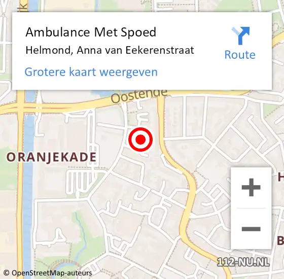 Locatie op kaart van de 112 melding: Ambulance Met Spoed Naar Helmond, Anna van Eekerenstraat op 31 oktober 2019 00:27