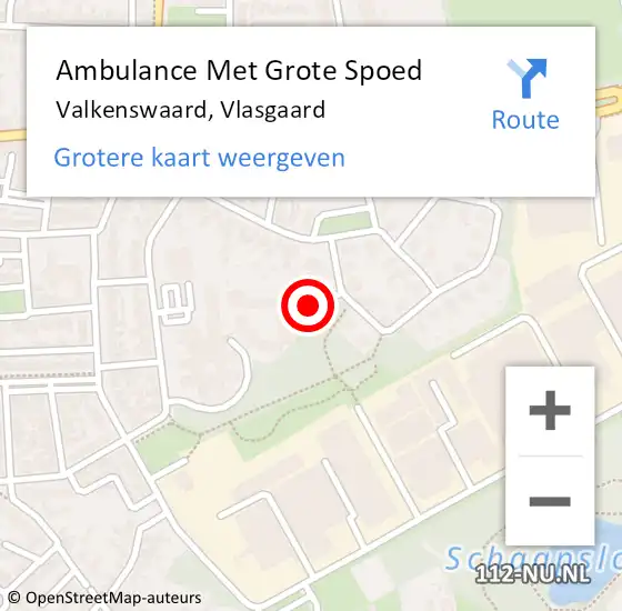 Locatie op kaart van de 112 melding: Ambulance Met Grote Spoed Naar Valkenswaard, Vlasgaard op 31 oktober 2019 13:34