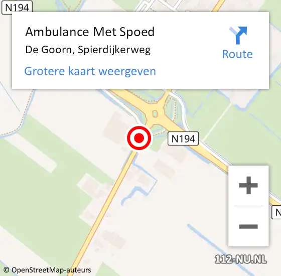 Locatie op kaart van de 112 melding: Ambulance Met Spoed Naar Spierdijk, Spierdijkerweg op 31 oktober 2019 14:35