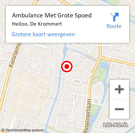 Locatie op kaart van de 112 melding: Ambulance Met Grote Spoed Naar Heiloo, De Krommert op 31 oktober 2019 14:42