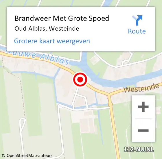 Locatie op kaart van de 112 melding: Brandweer Met Grote Spoed Naar Oud-Alblas, Westeinde op 1 november 2019 11:15