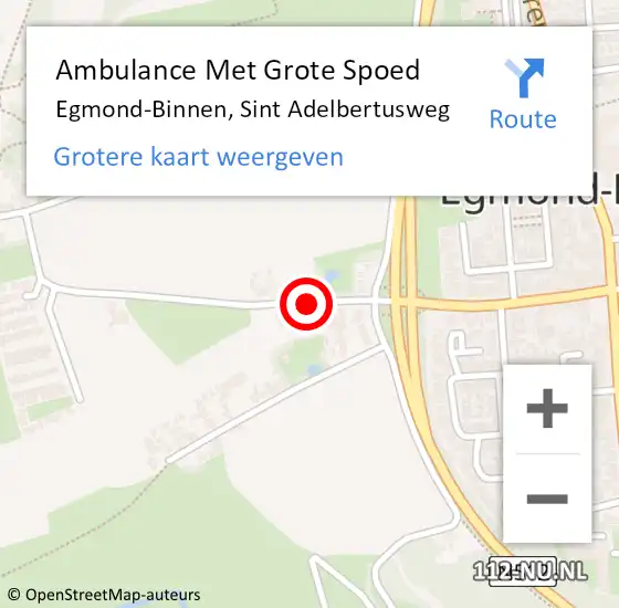 Locatie op kaart van de 112 melding: Ambulance Met Grote Spoed Naar Egmond-Binnen, Sint Adelbertusweg op 1 november 2019 21:11